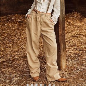 Free people wide leg khaki pant addy chino 12